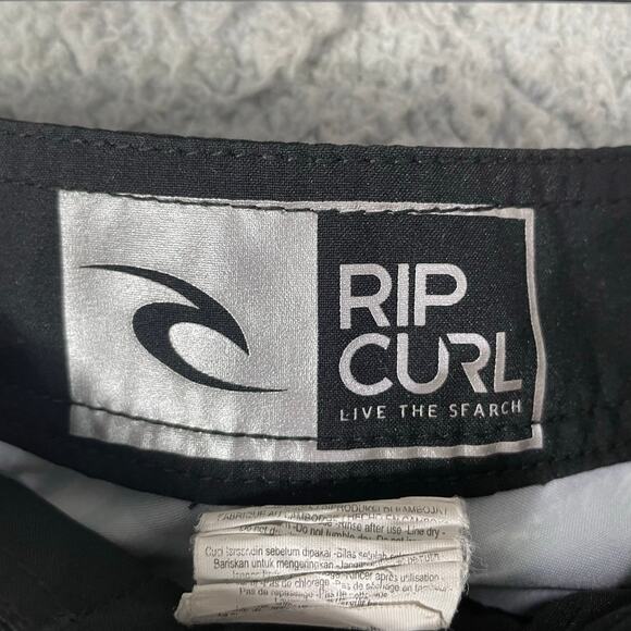 Rip Curl 32 Board Shorts Black Orange Floral Hibiscus Print Swim Surf Trunks - Picture 8 of 10